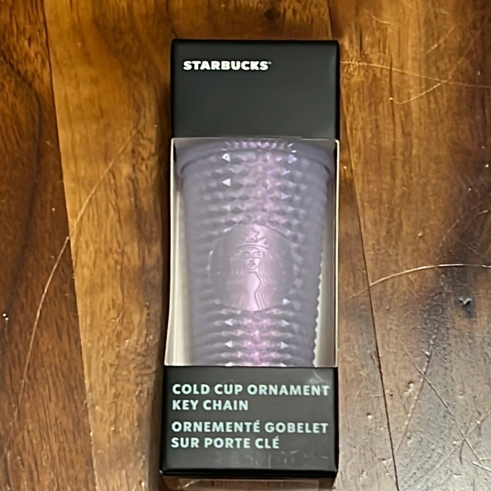 Starbucks Icy White Bling Studded Cup Key Chain